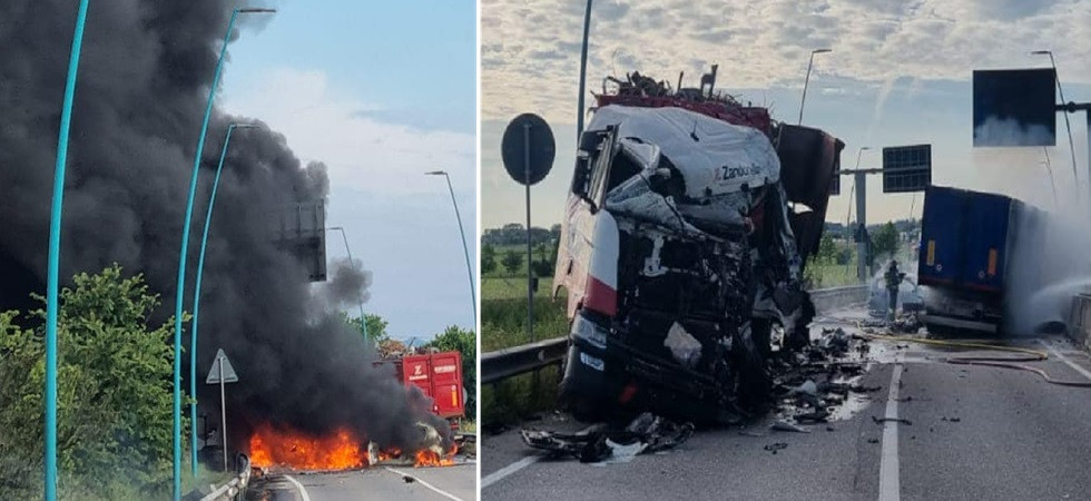 Tremendo frontale fra due camion, 2 morti