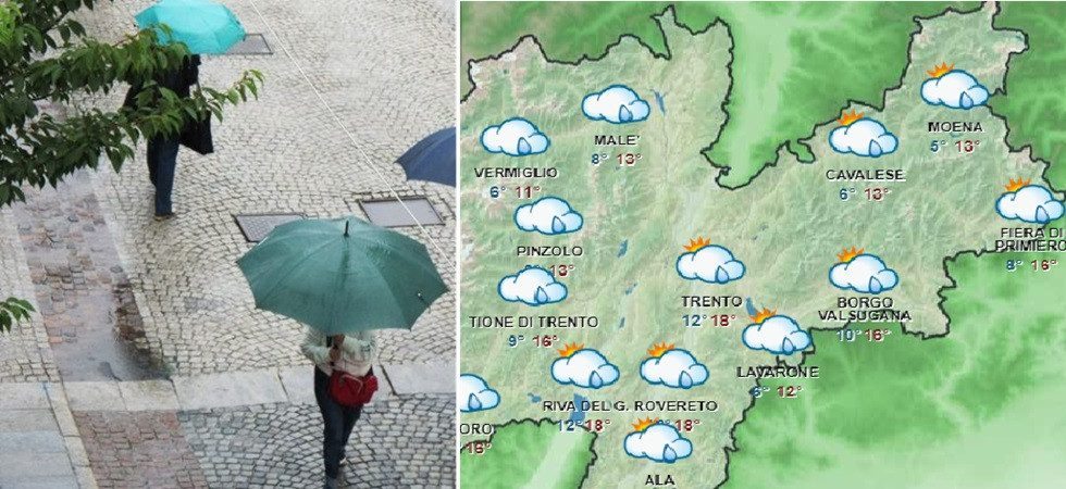 Maltempo in Trentino, torna la pioggia ma da giovedì sole e temperature in salita