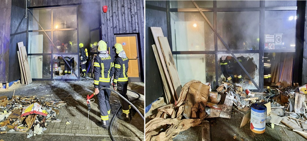 Incendio nella notte, fiamme all'interno di una falegnameria: vigili del fuoco in azione