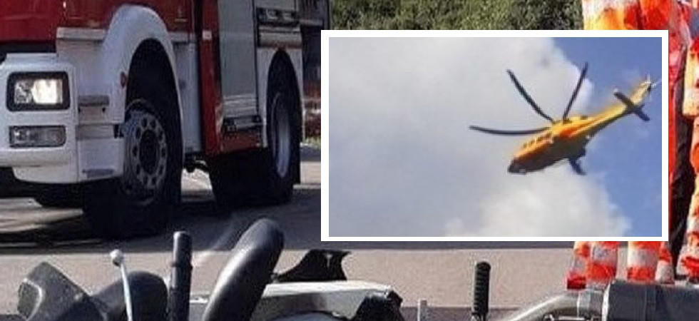 Perde il controllo della moto e si schianta, 17enne trasportato in elicottero all'ospedale di Trento