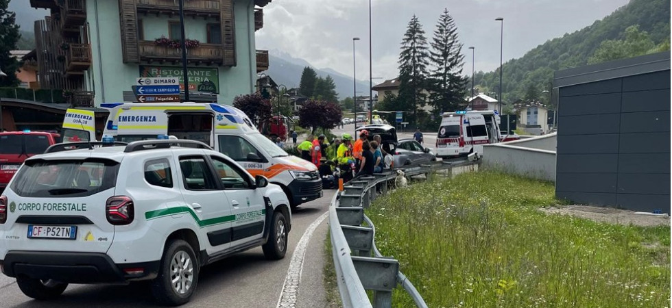 Schianto auto-moto sulle strade trentine, attivata la macchina dei soccorsi e decolla l'elicottero