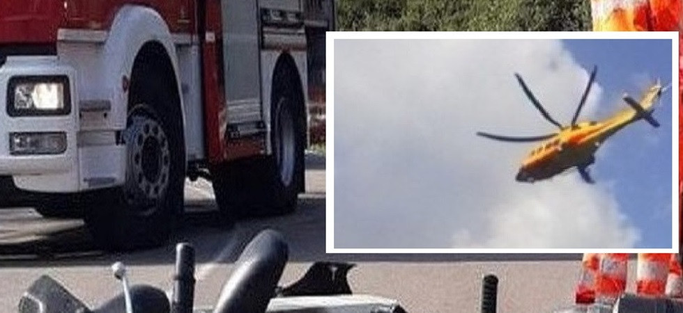Schianto moto - camion, 74enne elitrasportato in codice rosso all'ospedale di Trento