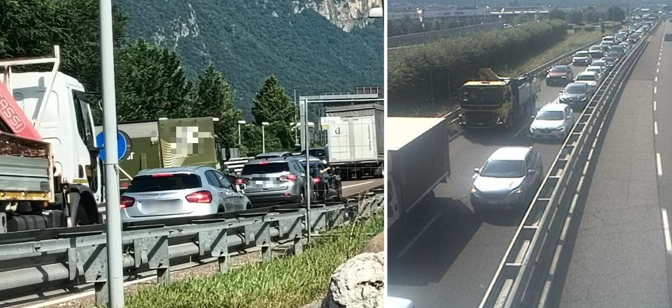 Incidente al ponte di Ravina, traffico bloccato in tangenziale a Trento: in azione i soccorsi