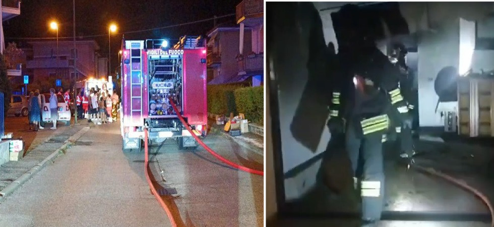 Fiamme in casa, momenti di paura in un condominio, 6 persone intossicate trasportate all'ospedale
