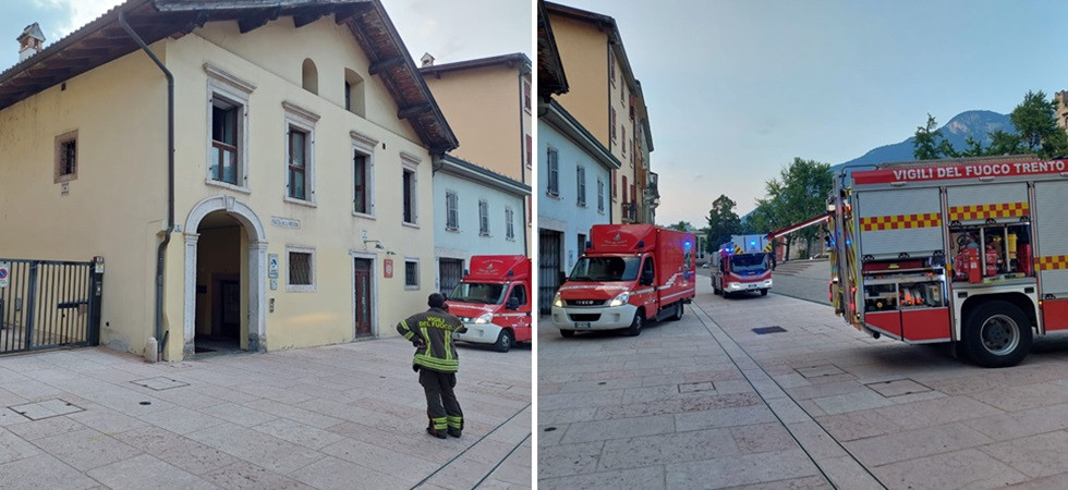 Allarme incendio in centro, dispiegamento in forze dei vigili del fuoco per le verifiche e le attività di gestione