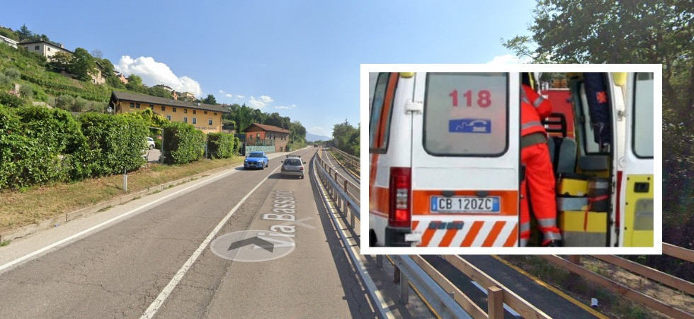 Grave incidente sulla Collina Est di Trento: violento frontale tra un Suv e un autocarro