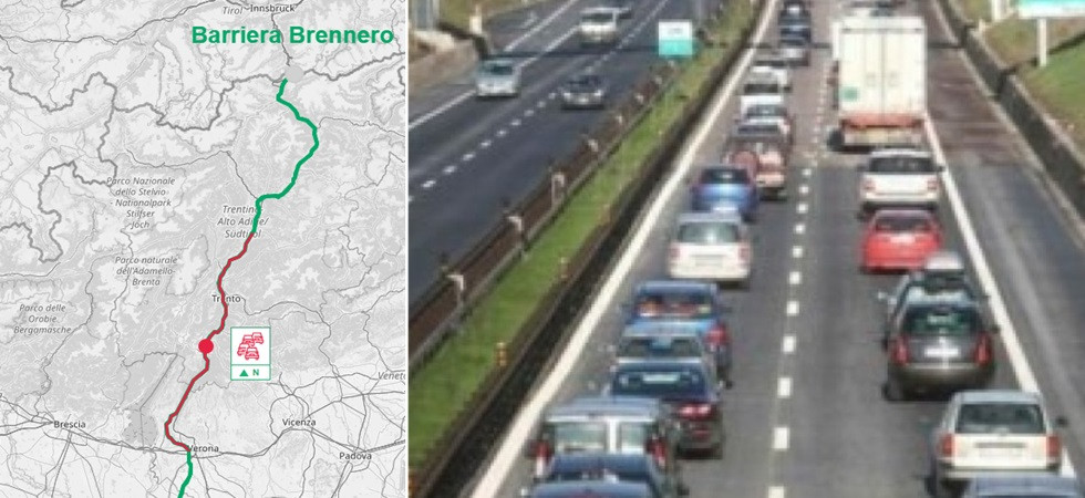 Esodo estivo, bollino nero in A22: code e rallentamenti in direzione nord, traffico in costante aumento