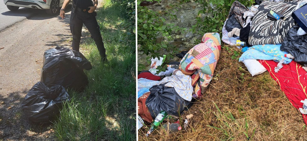 Furbetti dei rifiuti in azione, abbandonano un'ingente quantità di spazzatura e materiale edile lungo il fiume: denunciati