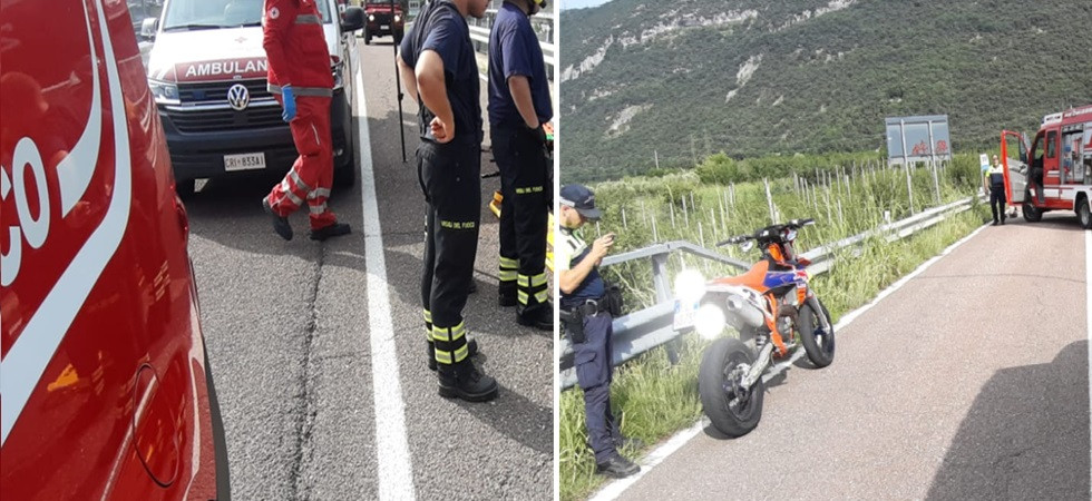 Perde il controllo della moto e si schianta, momenti di paura lungo la Sp84: un ragazzo trasportato all'ospedale