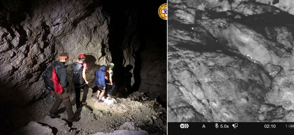 Bloccati nel buio sopra dei salti di roccia: due escursionisti di 27 e 28 anni individuati con la termocamera