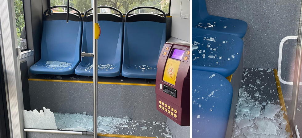Foto Fb Trento Strana Momenti di paura sull'autobus, rissa furibonda con tanto di vetri in frantumi: intervengono i carabinieri