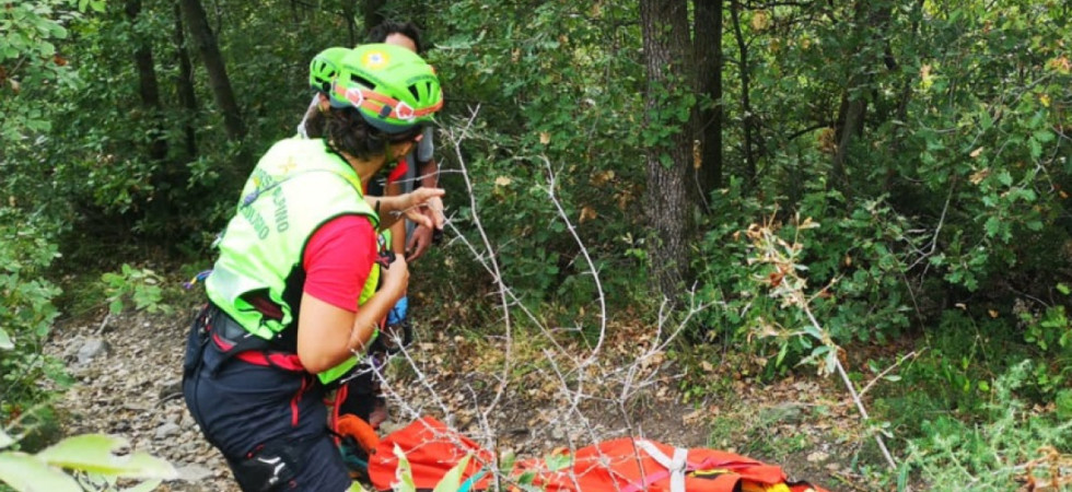 Inciampa sul sentiero, ruzzola per 50 metri lungo il pendio e sbatte contro un albero: 70enne recuperata dall'elisoccorso