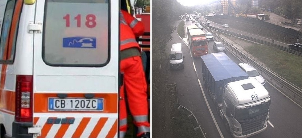 Tamponamento all'interno della galleria dei Crozi sulla SS47: un uomo trasportato in ospedale