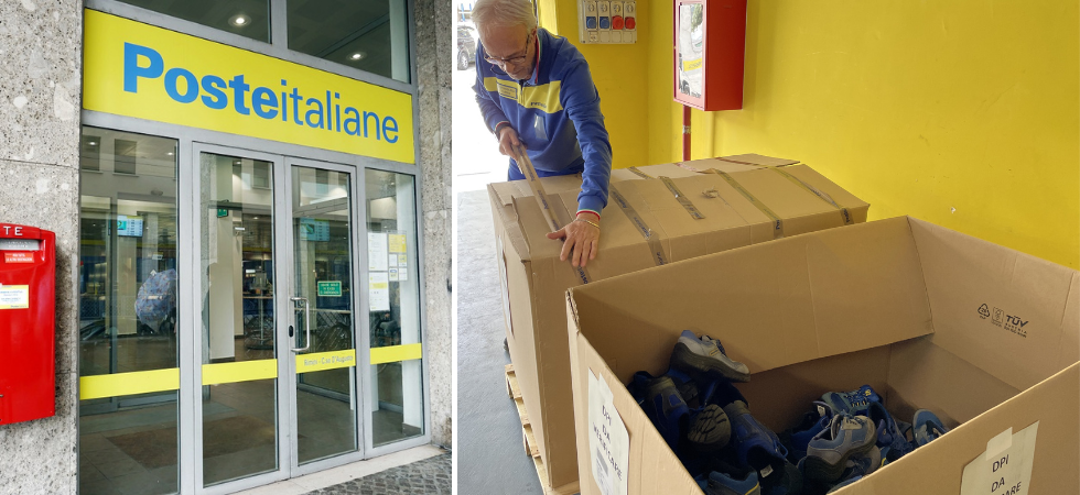 Riciclo virtuoso, 25.000 paia di scarpe dei postini dismesse diventano tappeti delle aree gioco per bambini