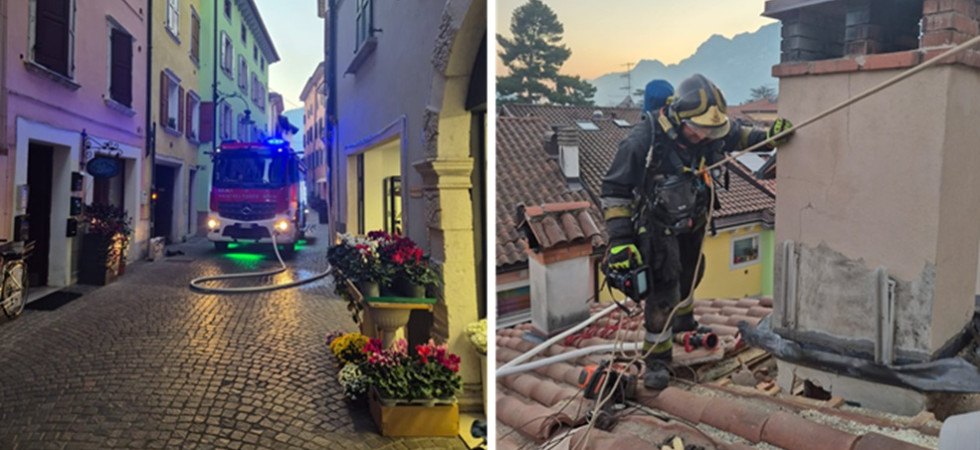 Un odore acre di fumo si sente per tutta la via, allarme incendio di un'abitazione
