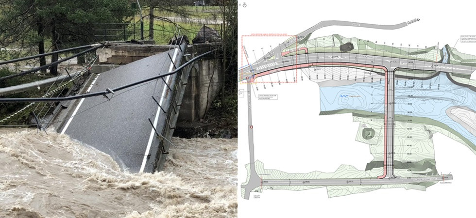 Oltre 5 milioni di euro per ricostruire il ponte crollato a seguito di Vaia