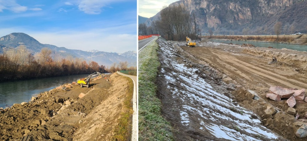 Fiume Adige, si lavora per rafforzare le protezioni contro le inondazioni e per creare nuovi rifugi a rettili