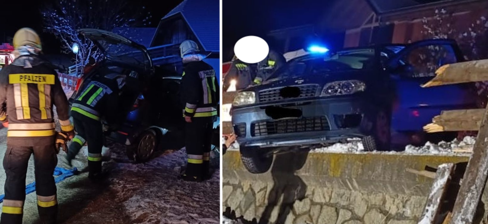 Perde il controllo dell'auto e il mezzo sfonda una recinzione (rischiando di precipitare): attimi di terrore nella notte