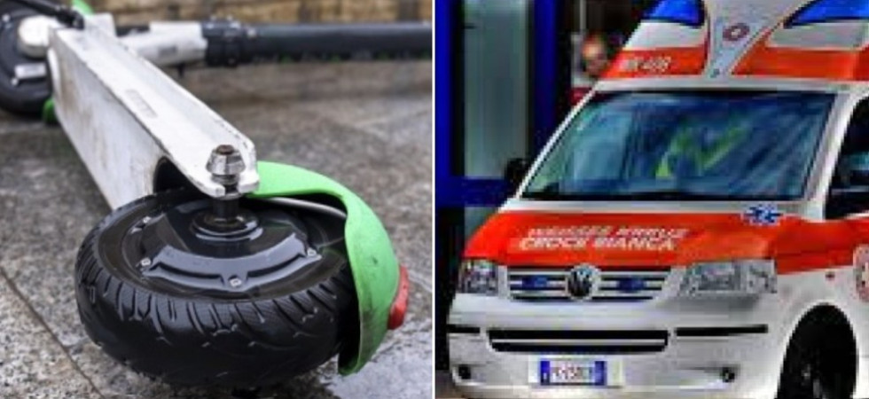 Tremendo scontro auto-monopattino, in azione i soccorsi: un uomo è stato trasportato d'urgenza in ospedale
