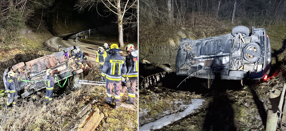 Perde il controllo del mezzo e finisce ribaltandosi in un torrente: un uomo trasportato all'ospedale