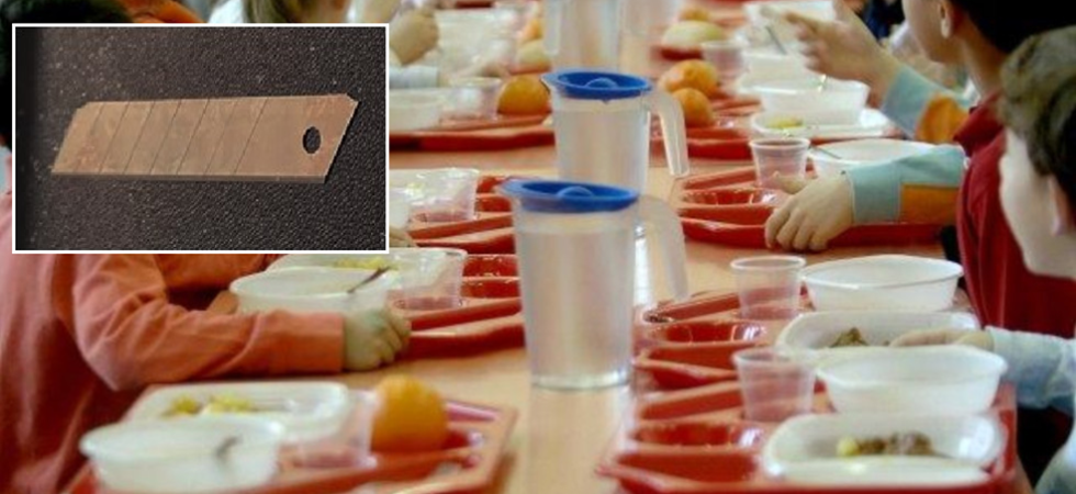 Paura in una scuola elementare, bambina mangia un panino in mensa e trova al suo interno la lama di un taglierino