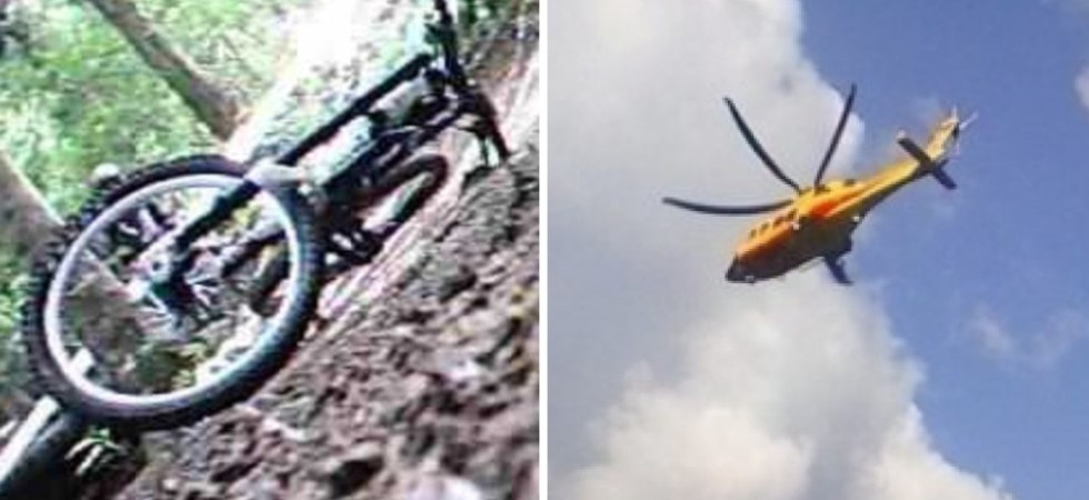 Cade con la mountain bike sul sentiero e finisce a terra, in azione i soccorsi con l'elicottero d'emergenza