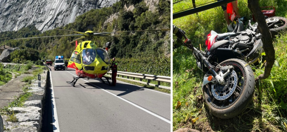 Perde il controllo della moto in curva e viene sbalzato in un campo: in azione i soccorsi, 60enne elitrasportato in ospedale