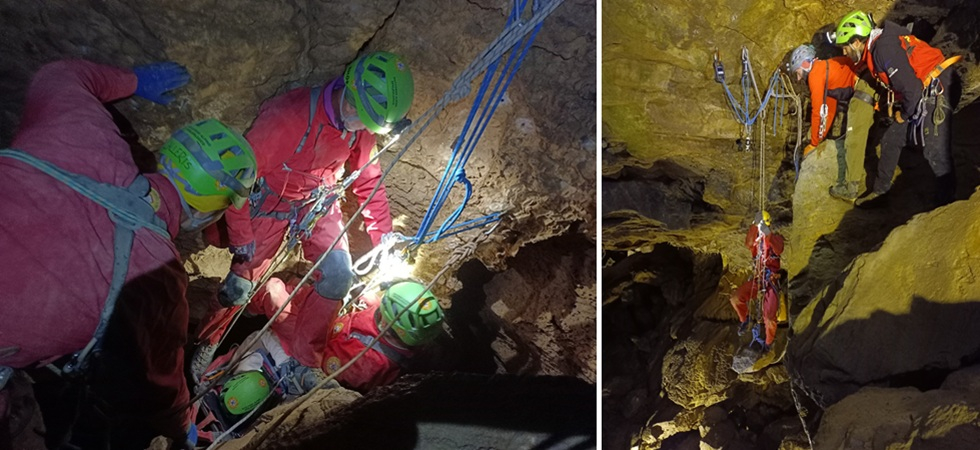Nell'Abisso Bacardi e nella Grotta di Bossea: spettacolari interventi di addestramento per i nuovi soccorritori speleologici