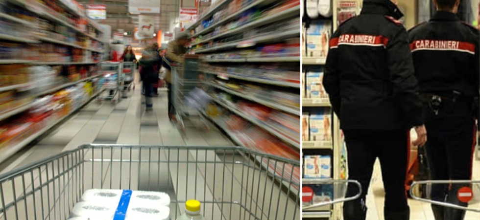Viene scoperto a rubare nel supermercato, prende a pugni e dà una testata a un dipendente: arrestato un 60enne