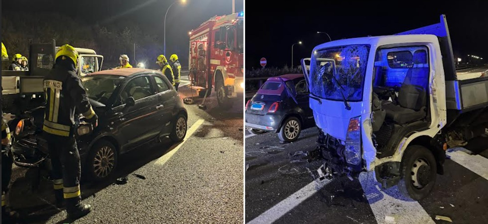 Tremendo schianto lungo l'A22, coinvolti un'auto e un autocarro: una persona incastrata fra le lamiere