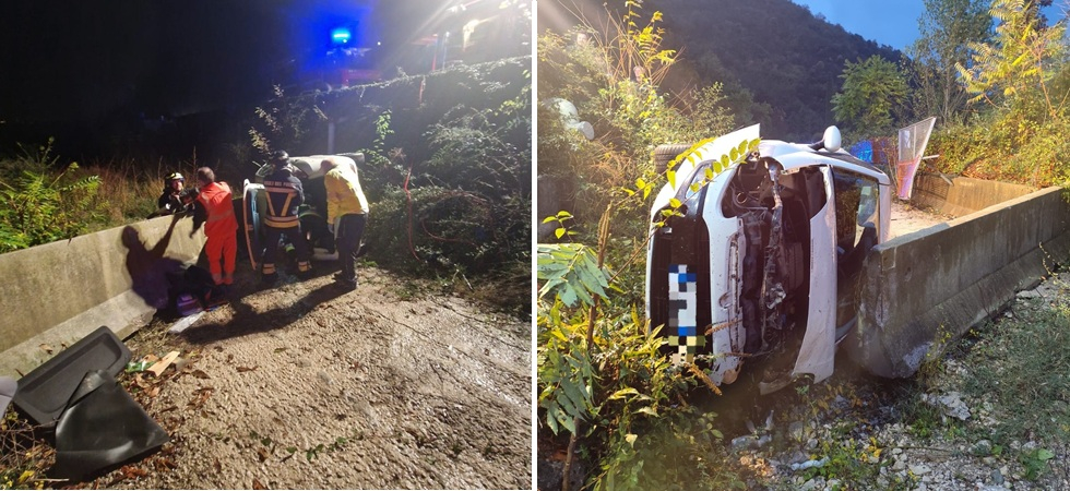 foto vigili del fuoco Arco Pauroso incidente stradale nella notte