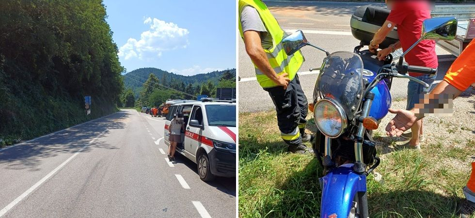 Scontro moto - auto sulla Provinciale: una donna di 58 anni trasportata in ospedale in codice rosso