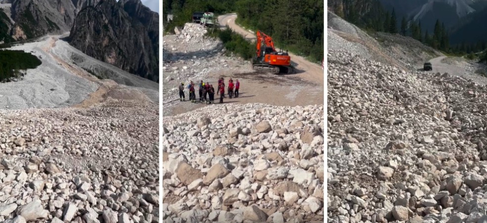 Paura sulle Dolomiti, due frane nel giro di pochi minuti: le immagini dello spaventoso crollo