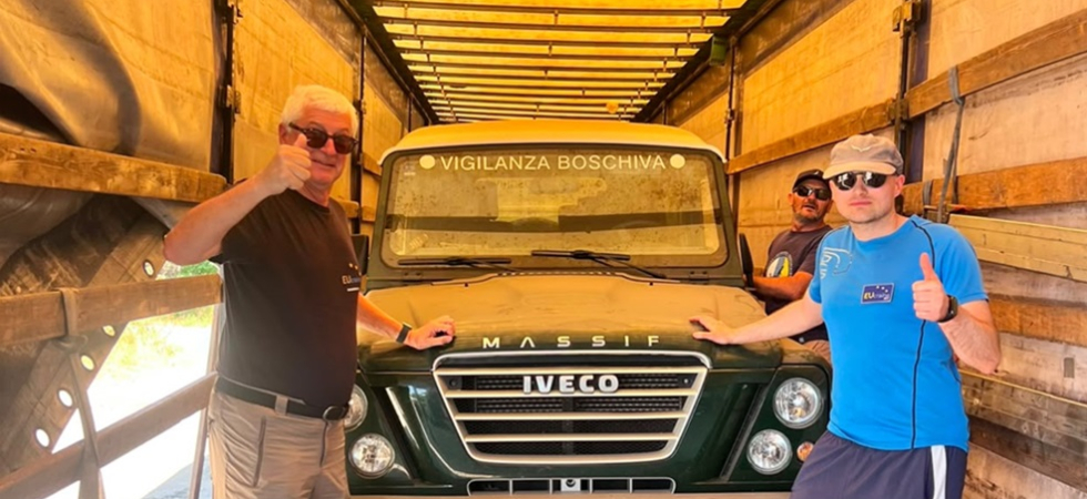 La jeep della custodia forestale di Folgaria è arrivata a Odessa nella missione di EUcraina