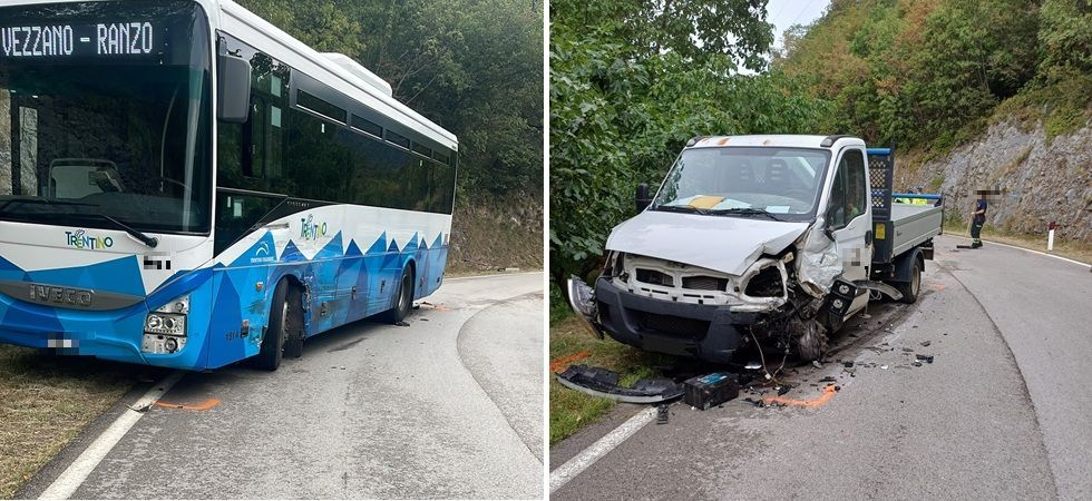 Violento scontro tra una corriera e un autocarro sulla Provinciale: un 56enne trasferito in ospedale