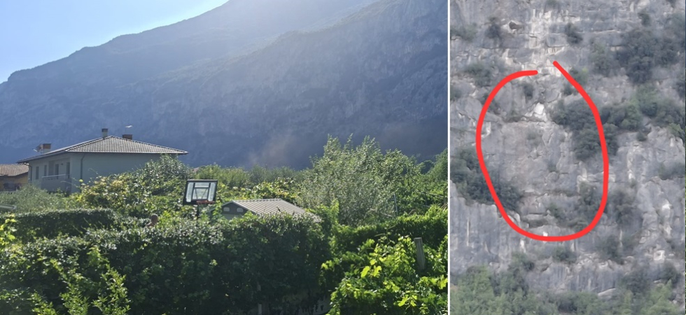 Un forte rumore e la frana, la grande nube di polvere a ridosso del paese spaventa i residenti
