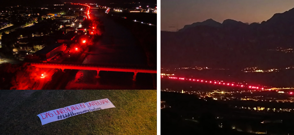 Torce, fuochi e bengala accesi lungo l'Adige per chilometri: gli Schützen in rivolta contro 'l'italianizzazione' del