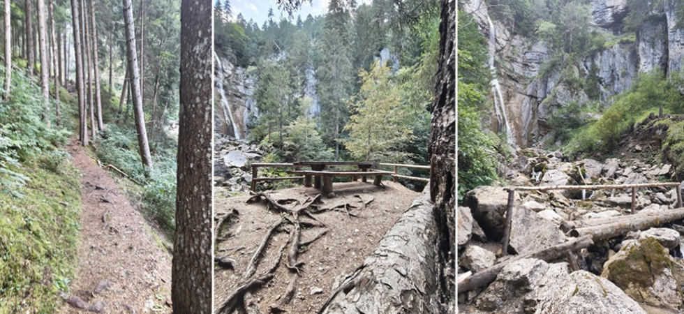Dai ponticelli alla scalette fino al sentiero pulito, tracciato tirato a lucido per andare alla cascata