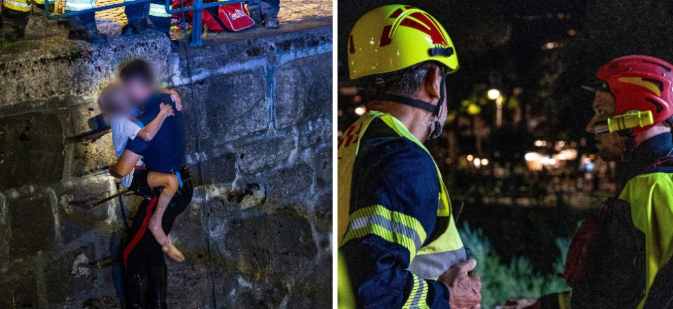 Tre bambini bloccati sulle rocce in mezzo al fiume, momenti di grande paura in città