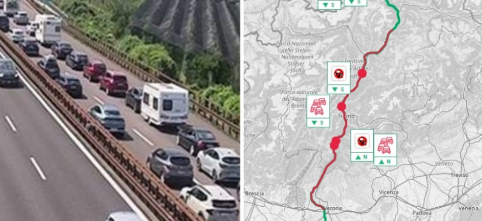 Code e rallentamenti sull'A22 in entrambe le direzioni: weekend da bollino nero, giornata di passione per chi viaggia