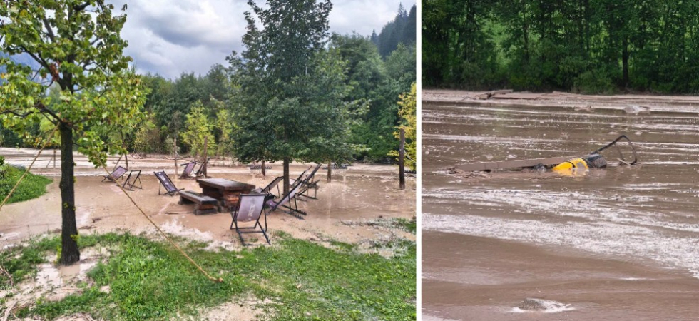 Maltempo, grossa colata di fango e detriti si abbatte su un'area ricreativa in paese