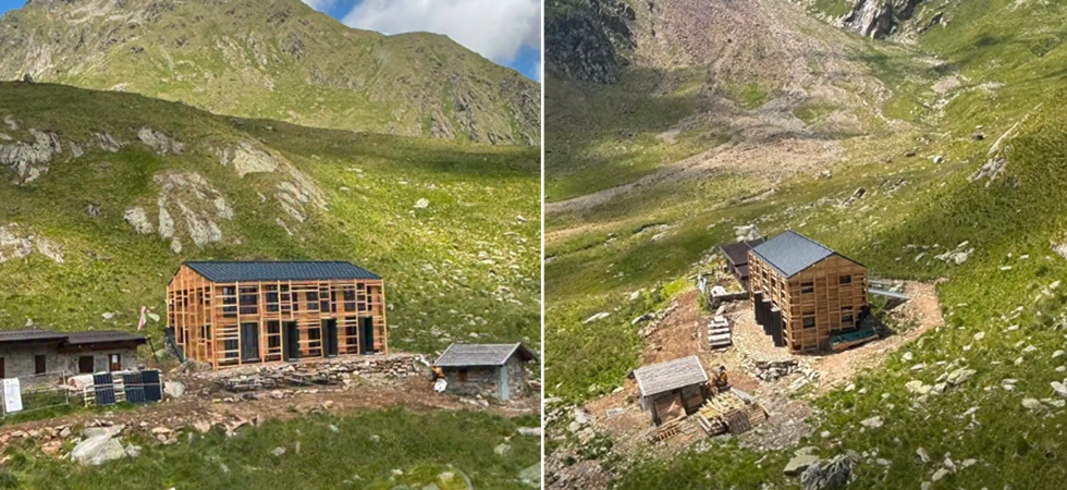 Ecco il “nuovo” rifugio Linge: dopo i lavori dei “falegnami ad alta quota”