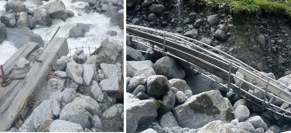 Maltempo, il ponte viene spazzato via dalla furia del torrente