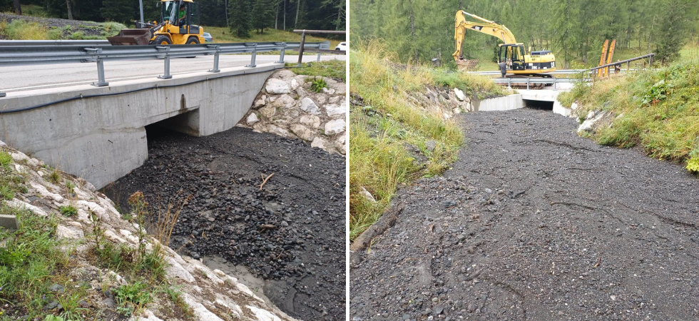 Frana sulla strada del passo, mezzi in azione per rimuovere il materiale sulla carreggiata