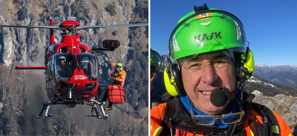 Salvato dopo essere stato travolto da una valanga nell'86, da allora ha dedicato la vita al soccorso alpino con oltre 1.700