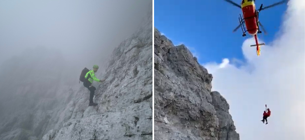 Profondo taglio al ginocchio mentre scende lungo la via ferrata, climber 28enne soccorsa dall'elicottero