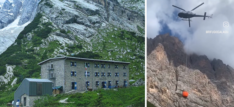 "Sulle Dolomiti non c'è più acqua", al rifugio arriva l'elicottero per rifornire le cisterne
