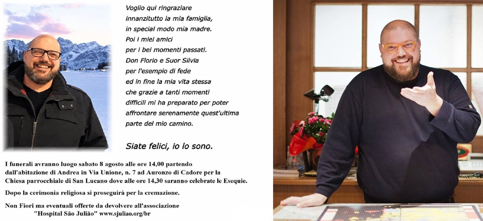 "Il mio ultimo desiderio si è realizzato" il saluto di Andrea De Filippo sui social