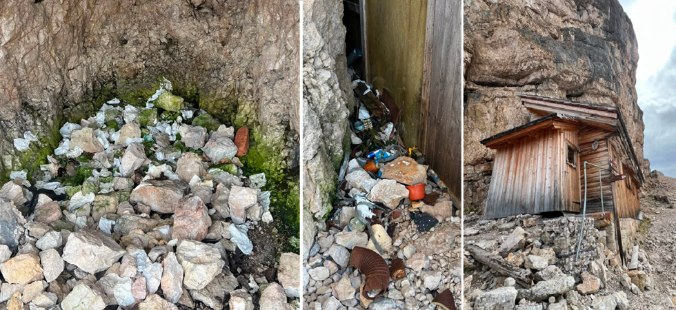Feci umane e fazzoletti tra i sassi, spazzatura abbandonata, una coperta e ciabattine dimenticate''