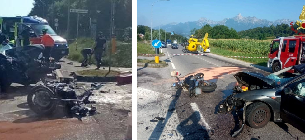 Terribile scontro frontale tra una moto e un'auto sulla statale: muore un uomo